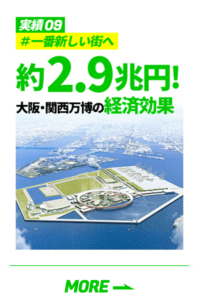 「実績09 #一番新しい街へ 約2.9兆円！大阪・関西万博の経済効果」の詳細を見る