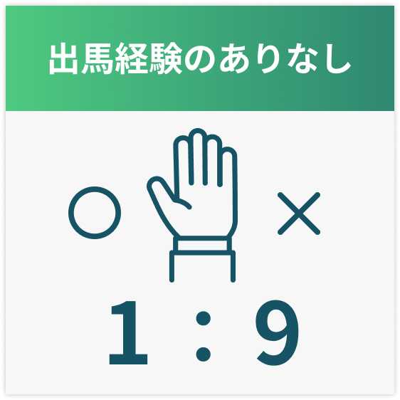 出馬経験のありなし1：9